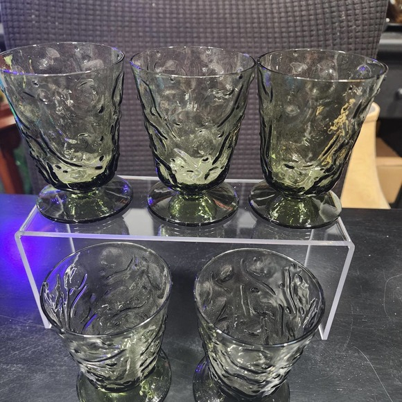 5 Bryce El Rancho Dusk Footed Juice Glasses - Picture 3 of 6